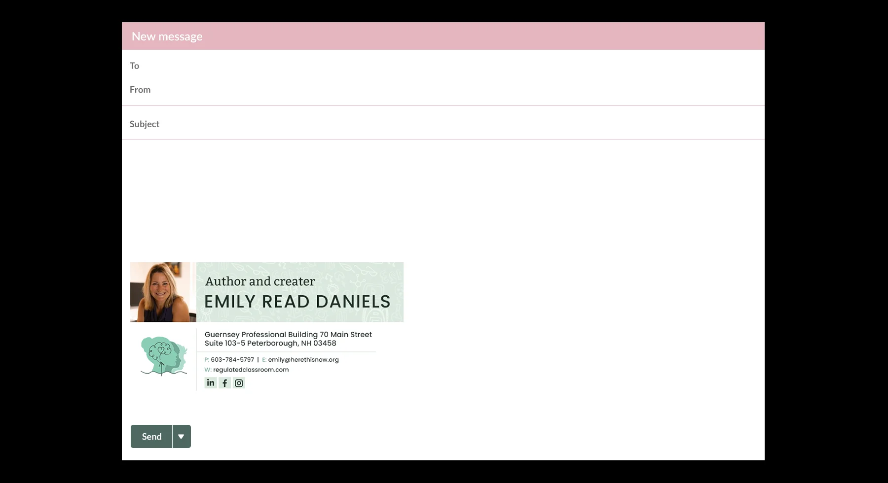 Regulated classroom email signature