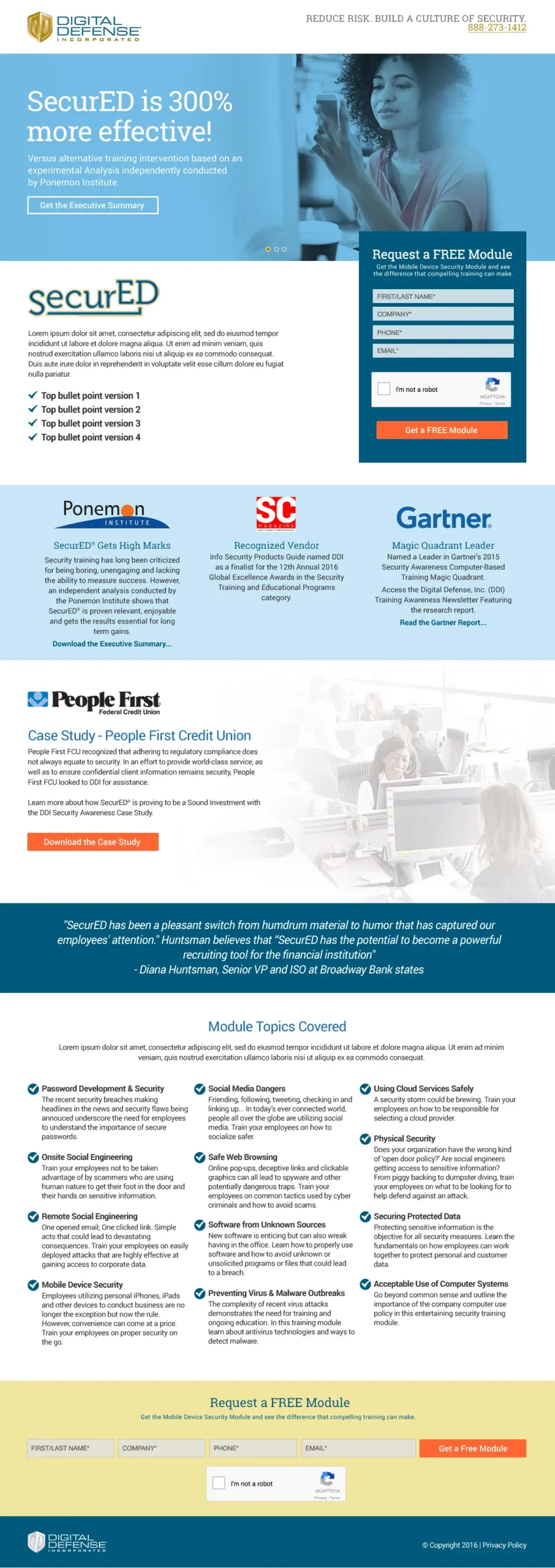 Digital Defence Landing Page Design