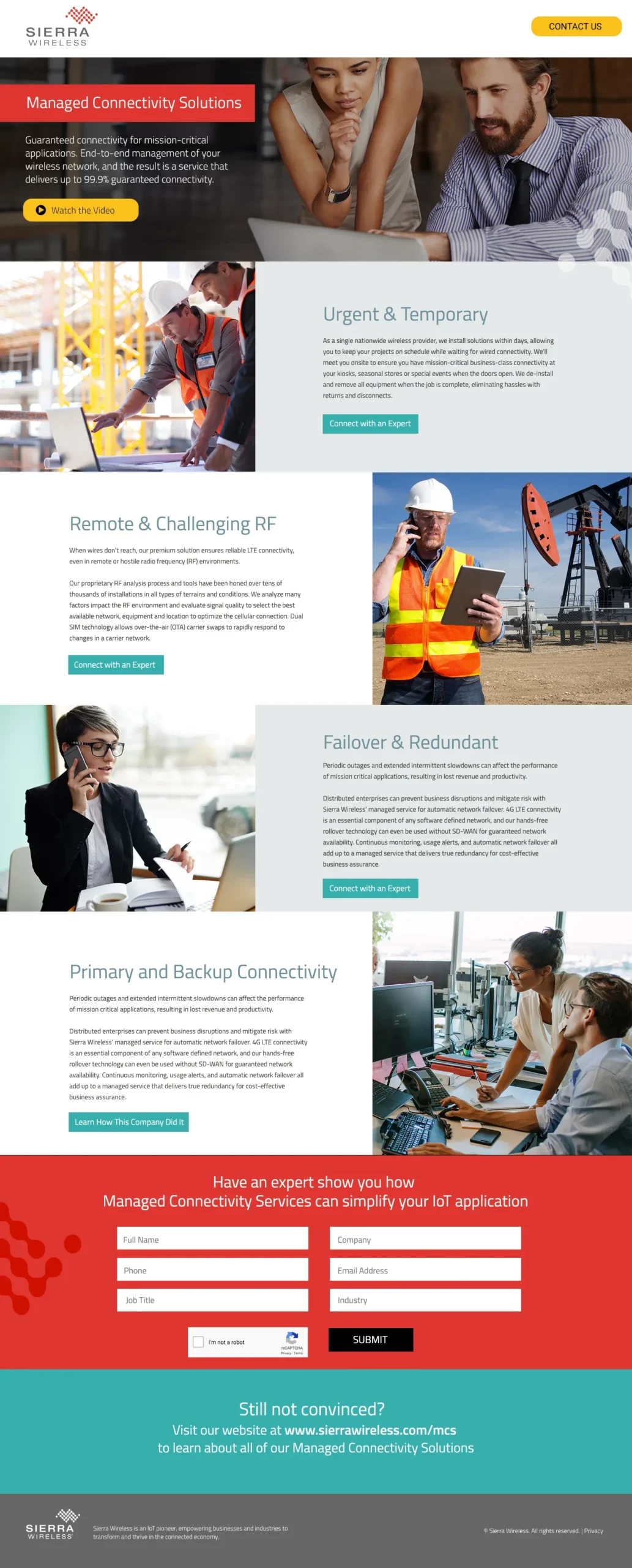 Sierra Landing Page Design